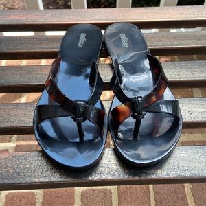 Melissa jelly thong black/tortoise sandals